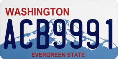 WA license plate ACB9991