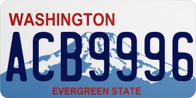 WA license plate ACB9996