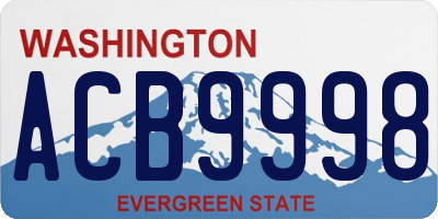 WA license plate ACB9998