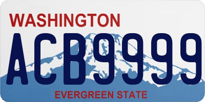 WA license plate ACB9999