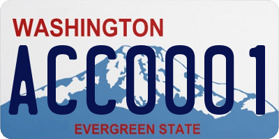 WA license plate ACC0001