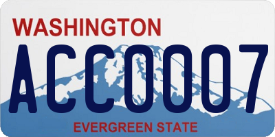 WA license plate ACC0007