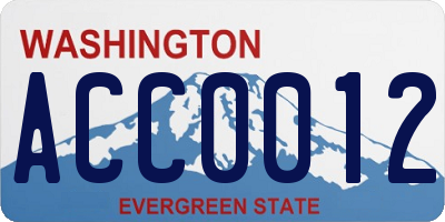 WA license plate ACC0012