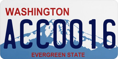 WA license plate ACC0016