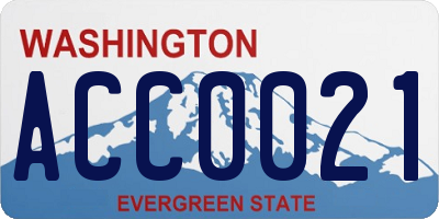 WA license plate ACC0021