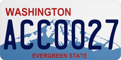 WA license plate ACC0027