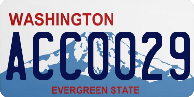 WA license plate ACC0029