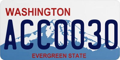 WA license plate ACC0030