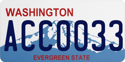 WA license plate ACC0033