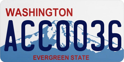 WA license plate ACC0036