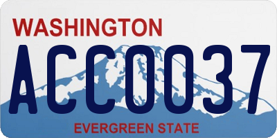 WA license plate ACC0037