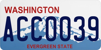 WA license plate ACC0039