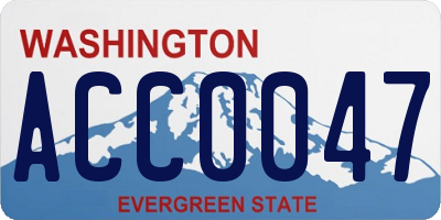 WA license plate ACC0047