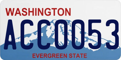 WA license plate ACC0053