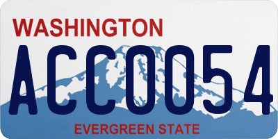 WA license plate ACC0054