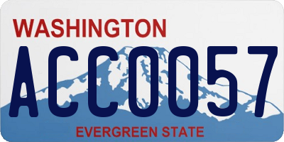WA license plate ACC0057