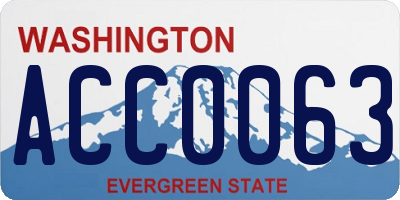 WA license plate ACC0063
