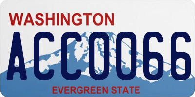 WA license plate ACC0066