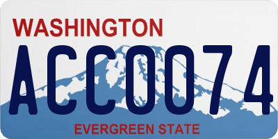 WA license plate ACC0074