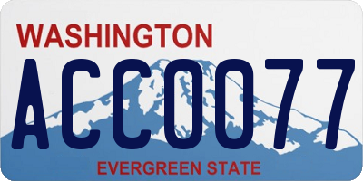 WA license plate ACC0077