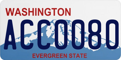WA license plate ACC0080