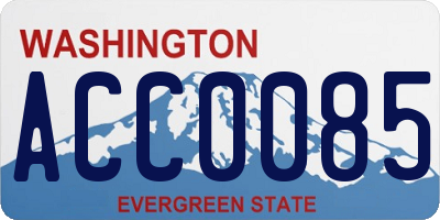 WA license plate ACC0085