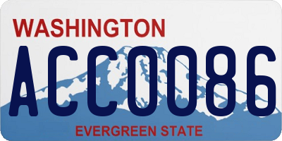 WA license plate ACC0086