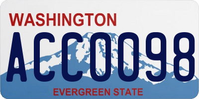 WA license plate ACC0098