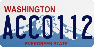 WA license plate ACC0112