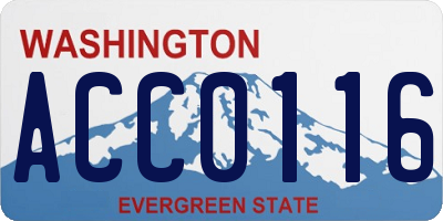 WA license plate ACC0116