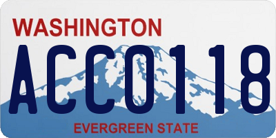 WA license plate ACC0118