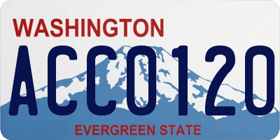 WA license plate ACC0120