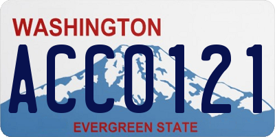 WA license plate ACC0121