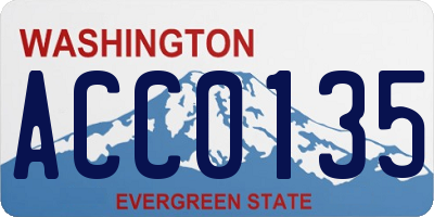 WA license plate ACC0135