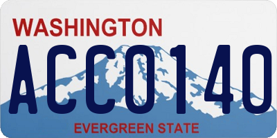 WA license plate ACC0140