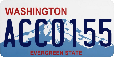 WA license plate ACC0155