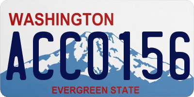 WA license plate ACC0156