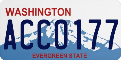 WA license plate ACC0177