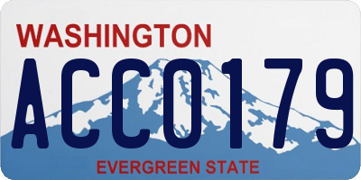 WA license plate ACC0179
