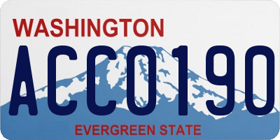 WA license plate ACC0190