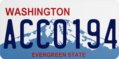 WA license plate ACC0194