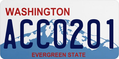 WA license plate ACC0201