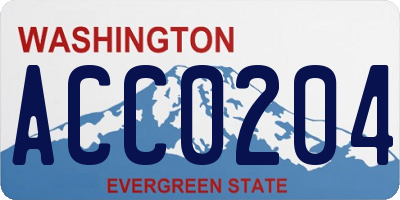 WA license plate ACC0204