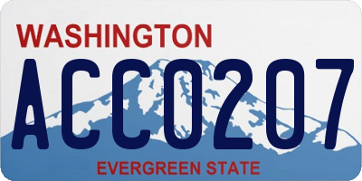 WA license plate ACC0207