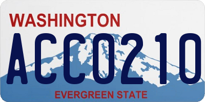 WA license plate ACC0210