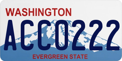 WA license plate ACC0222