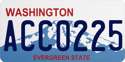 WA license plate ACC0225