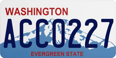 WA license plate ACC0227