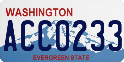 WA license plate ACC0233