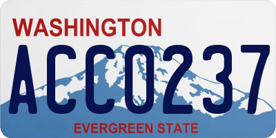 WA license plate ACC0237